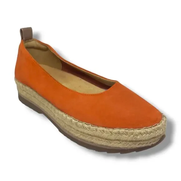 Naturalizer Suede Impress Espadrille Slip On-Size 7M-Orange-Comfort-PLS READ
