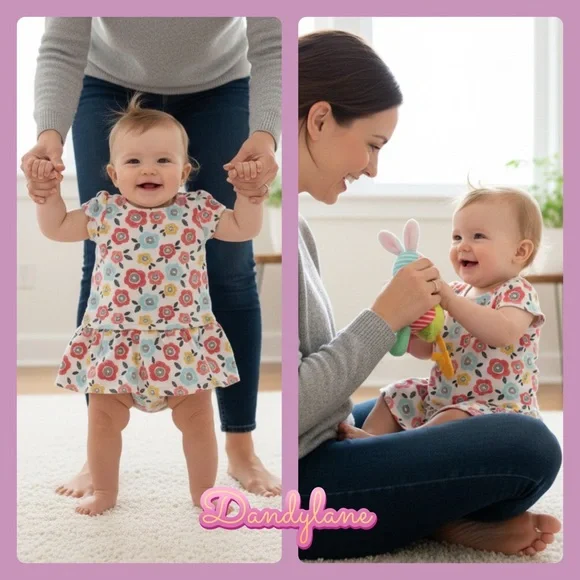 Gymboree Floral Patterned Dress Size  6-12 month