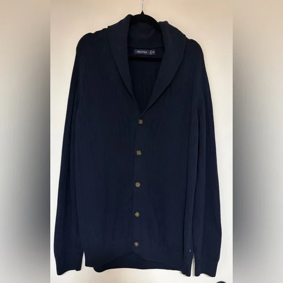 Nautica Men’s Navy Blue Shawl Cardigan NWOT Size XXL