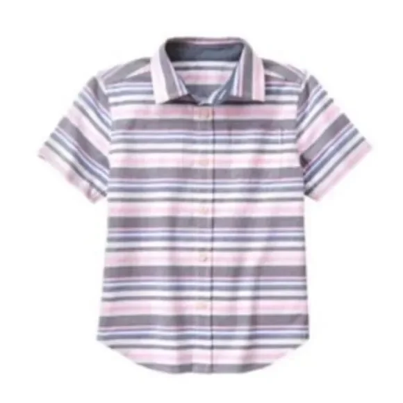 Gymboree Boys Striped Short Sleeve Button Down Shirt Size 4 XS