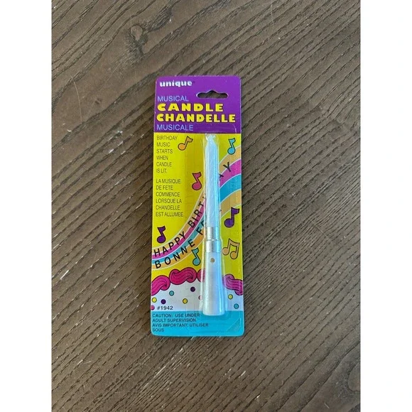 Unique Musical Birthday Candle Holder Set‎ White Spiral Candle