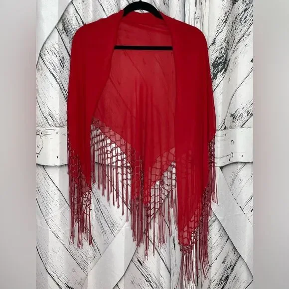 JONES NEW YORK LARGE SQUARE FRINGED SCARF/ WRAP 43” SQ