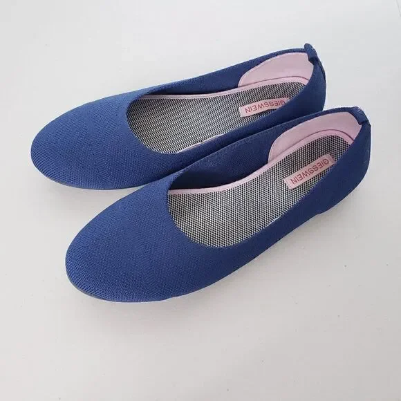 Giesswein Ballet Knit Flats Size EU 40 Dark Blue Washable Comfort