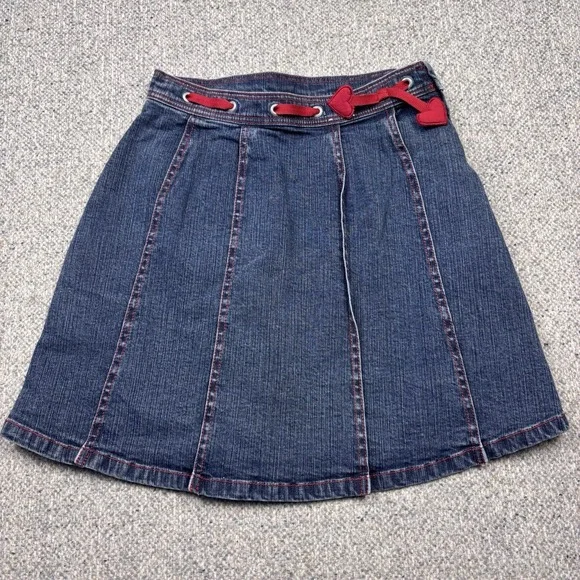 Gymboree Pleated Hearts Girls Sz 9 Jean Denim Skirt