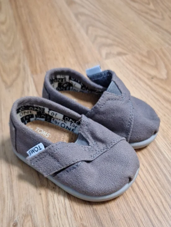 TOMS Baby Kids Slip-On Shoes in Taupe Gray