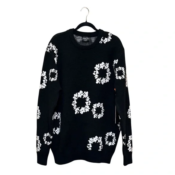 RGSTR,Floral Patterned Black Sweater,Size XL,100% Polyester,NWT