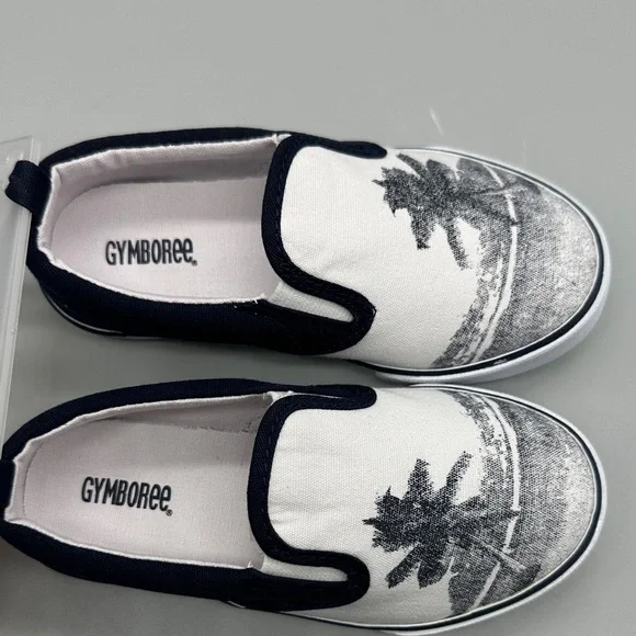 Boys Palm Tree Slip-On Sneakers in Size 10