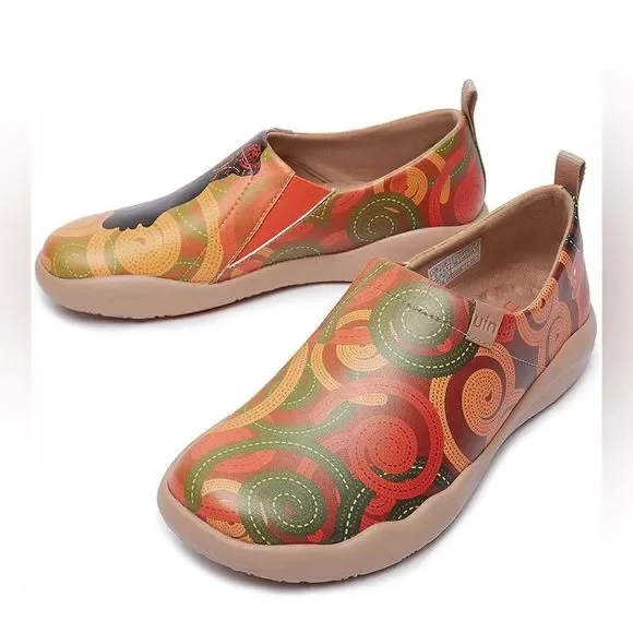 UIN Women's Walking Shoes Microfiber Casual Comfort Sneaker (Ii-tangerine Hood)