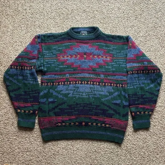 RARE VTG 90’s Chaps Ralph Lauren Polo Navajo Southwest Crew Sweater MIUSA M