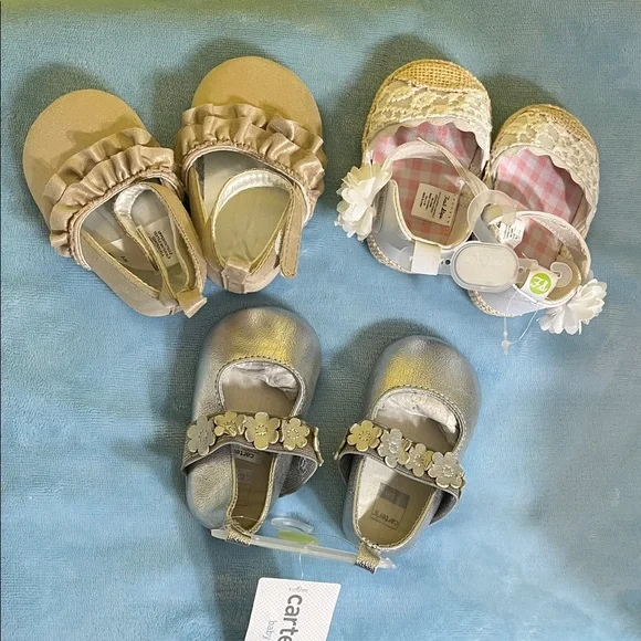 3-Pair Infant Girl MARY JANE Shoe Bundle – Size 1 (0–3 Months) – NWT + NWOT