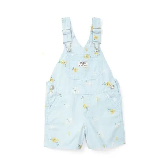 ✨OshKosh B'gosh® Toddler Girls Green Floral  Sz 4T Shortall✨