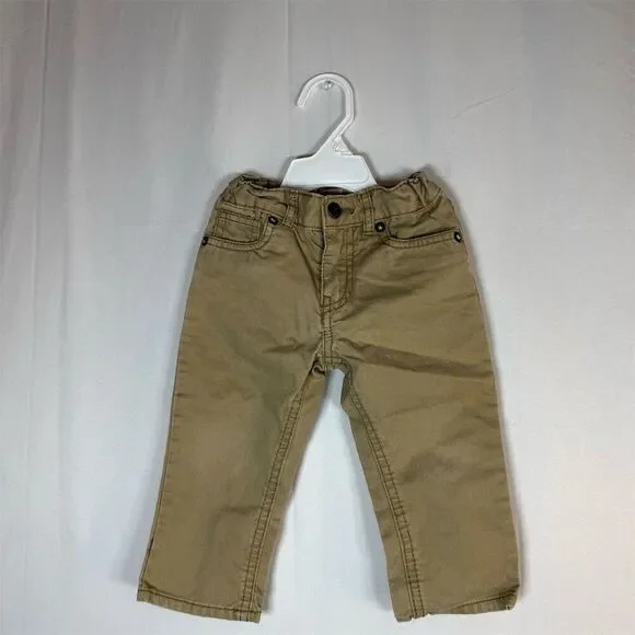 OshKosh B'gosh Toddler Unisex Jeans Tan Slim Straight 5-Pocket Elastic Waist