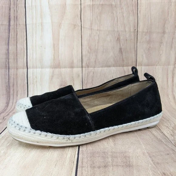 AQUA COLLEGE Blink Waterproof Espadrilles Sz 7 Black Suede Closed Toe