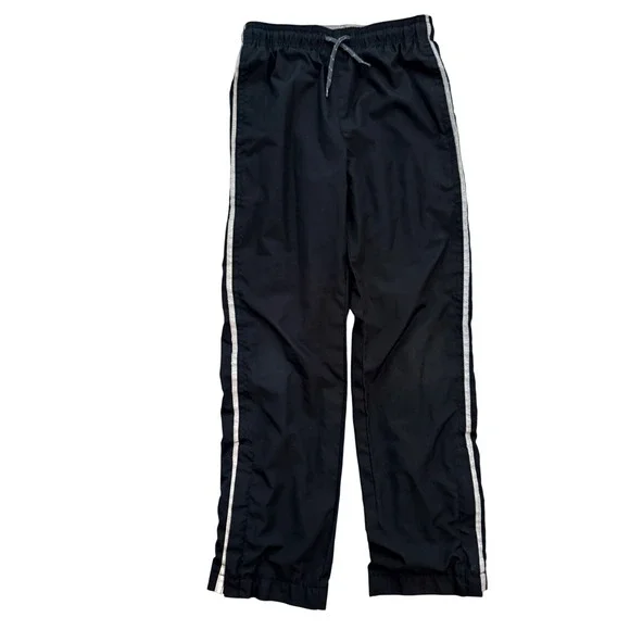 OshKosh B'gosh Track Pants Kids Size 7 Black Side Stripe Jersey Lined Joggers