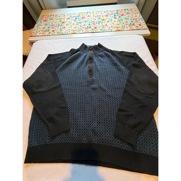 Men's Classic 1/4 Zip Cotton Sweater by Cutter and Buck - Size Large