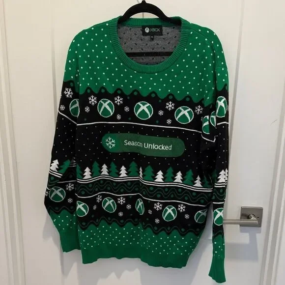 Microsoft Xbox Season Unlocked Ugly Christmas Holiday Sweater,Size 2XL