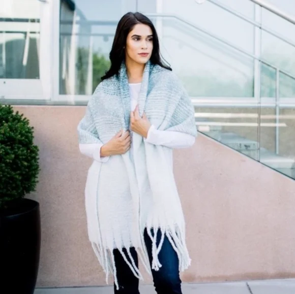 Mer Sea Soft Ombre Teal Cozy Wrap Scarf