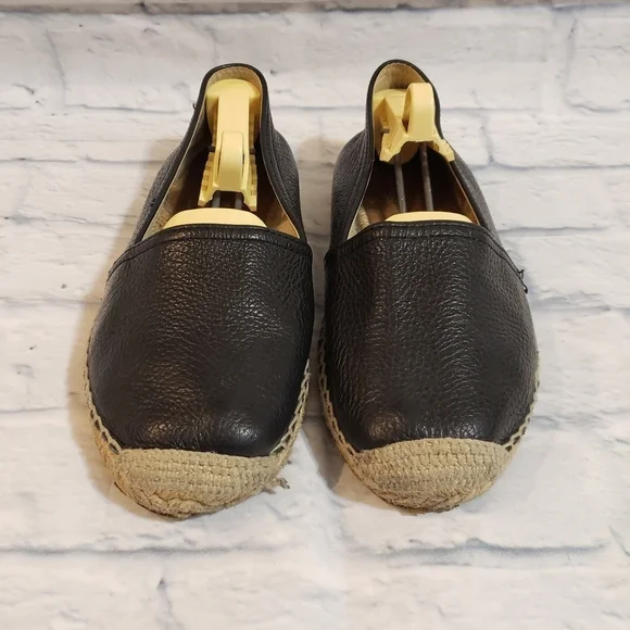 Maypole Leather Espadrilles Black Flats 38