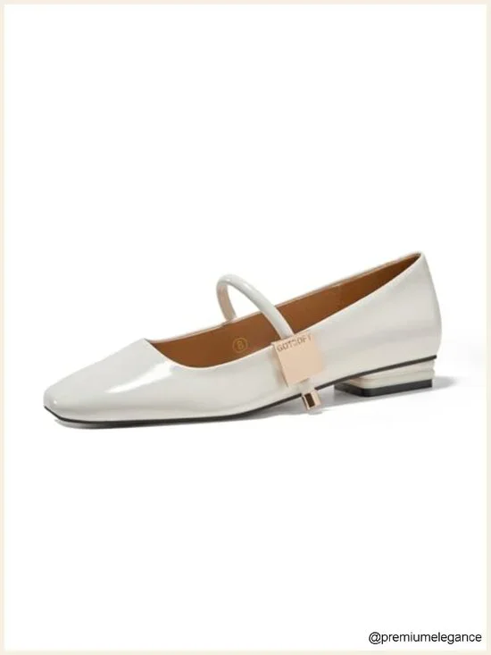 Closed Square Toe Mary Jane Ballet Flat Dressy Comfortable Slip On Shoes