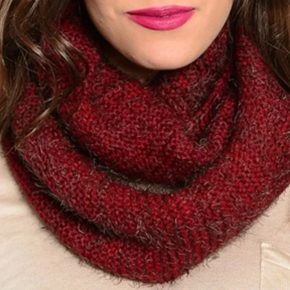 FUZZY KNIT INFINITY SCARF