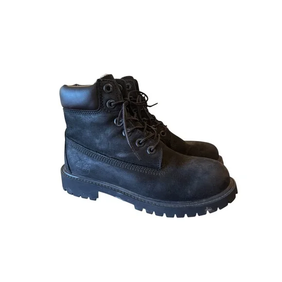 Timberland Junior Nubuck Boots 3.5 Black Premium 6 Inch Waterproof‎ Kids Youth