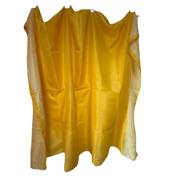 Vintage Estee Lauder Golden Yellow Scarf Paisley Print Border Large Wrap Retro
