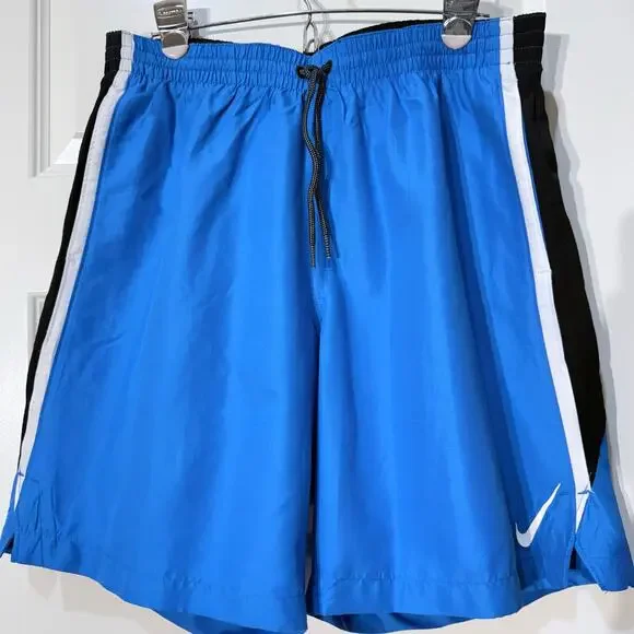 Nike Swim Trunks / Shorts, Blue with White and Black, Men's Size M