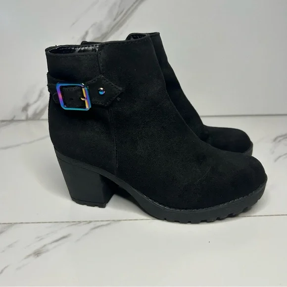 Sugar Black Boots with Colorful Buckle Size 13