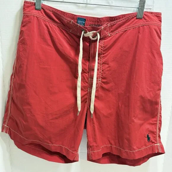 Vintage Polo Ralph Lauren Men’s Swim Trunks Red Pony Logo Mesh Lined Size L