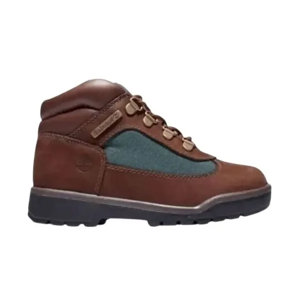 TIMBERLAND Field Mid 'Brown/Dark Olive' Hiking Boot Kid's Size 4