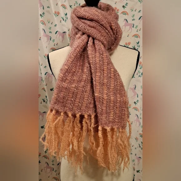 UNBELIEVABLE Vintage Retired RARE Sybil Connolly Pink Boho Irish Linen Scarf
