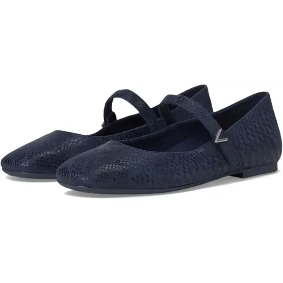 Vionic Alameda Mary Jane Flat Blue in Navy Snake Size 6