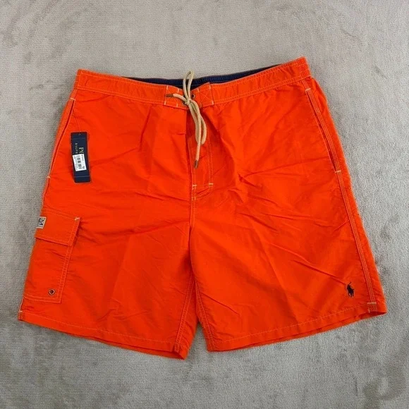 Polo Ralph Lauren Swim Trunks Board Shorts‎ in Orange Men 2XL Mesh Lined NWT