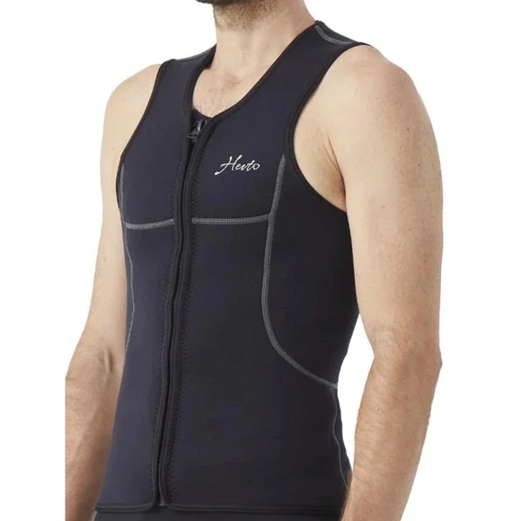 Hevto Wetsuit Vest‎ Mens Large Black New 3mm Neoprene Front Zip Sleeveless Top
