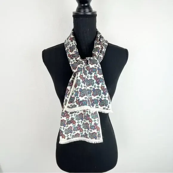 Vintage Paisley Scarf Boho Chic Wrap Lightweight Retro Festival Style Accessory