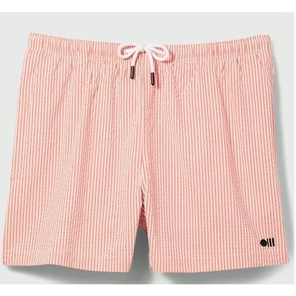 Solid & Striped XXL $125 Classic Swim Trunk Pink Seersucker NWT 4