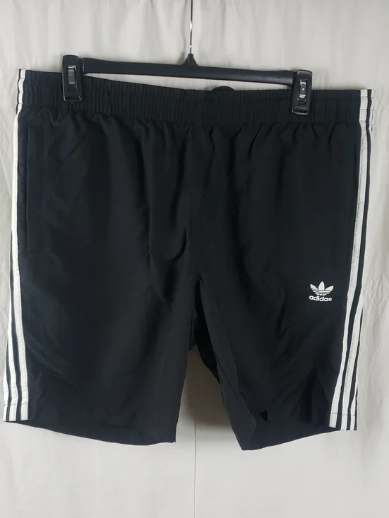 Adidas Men's 2XL Black 3 Stripes Swim Shorts