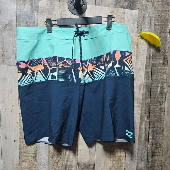 Billabong Tribong PlatinumX Colorblock Board Shorts Swim Trunks 36 NWT