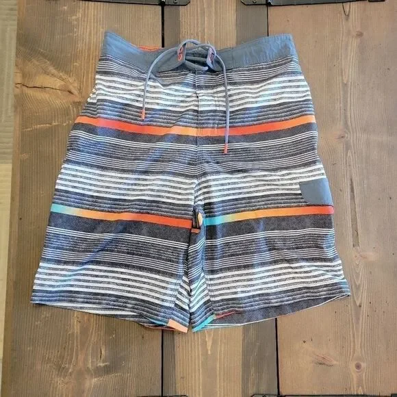 Men’s Speedo multi-color striped swim shorts board
