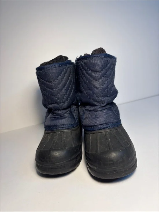 Nautica Navy Quilted Kids Winter Boots
