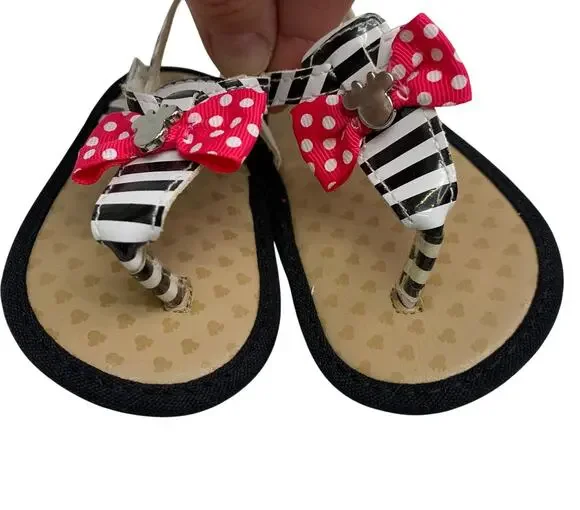 NWOT Disney Minnie Mouse Toddler Girls Sz 4 Sandals Walking Shoes Summer Sling