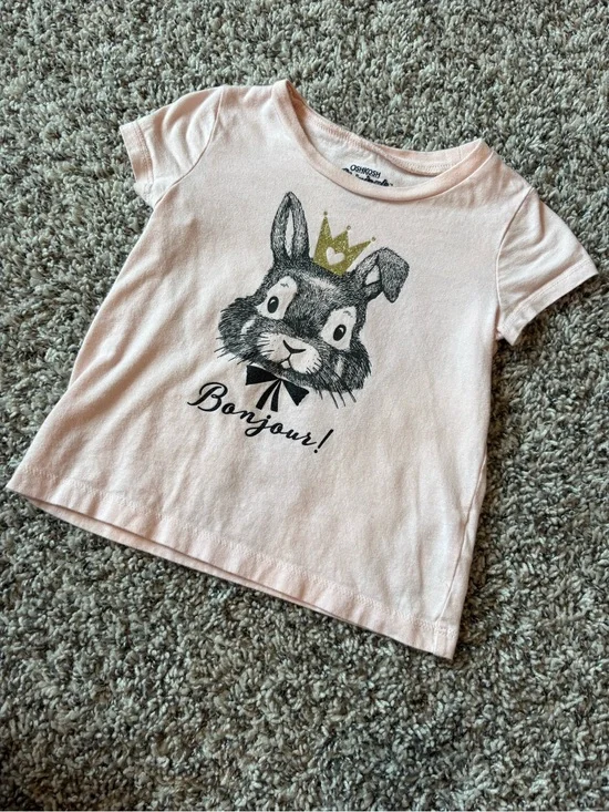 OshKosh B'gosh Light Pink Bunny Crown Tee