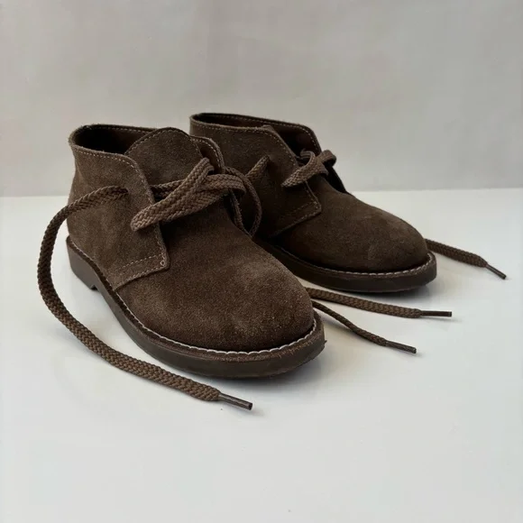 Crewcuts J.Crew Factory Boys Calvert Boot Chukkas Brown Leather Size 12, EUC