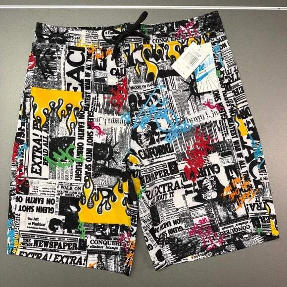 Men's Graphic Board Shorts Swim Trunks Size M| New With Tags