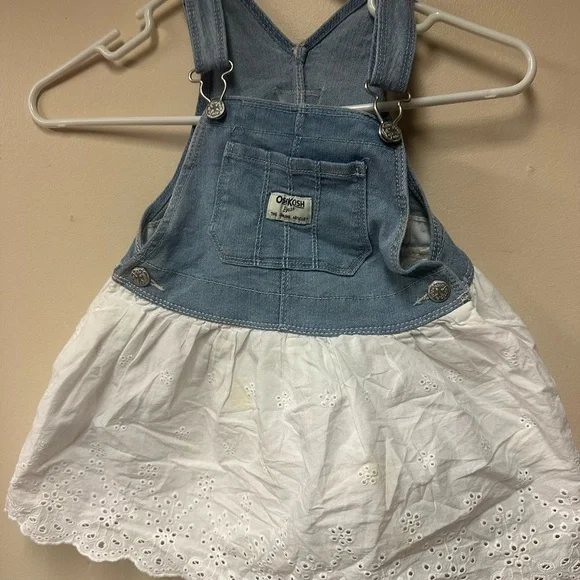 OshKosh B'gosh Denim and‎ Eyelet Overalls