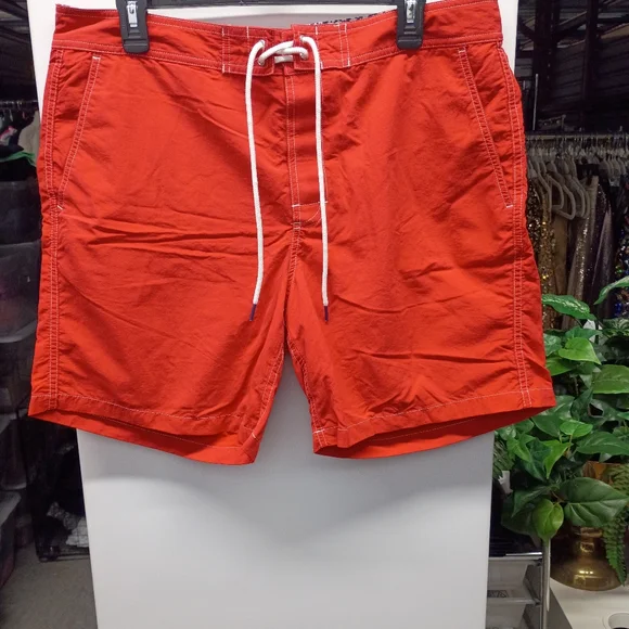 Bonobos Orange Hybrid Swim Shorts Quick-Drying Elastic Waist
