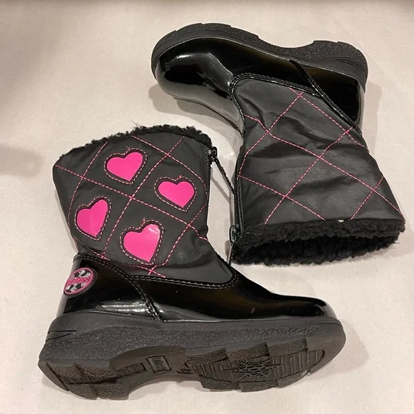TOTES GIRLS HEARTFUL WINTER BOOT/BLACK