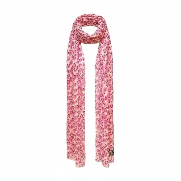 Auth Louis Vuitton Pink Lepord Print Limited Edition Stephen Sprouse Wrap Scarf