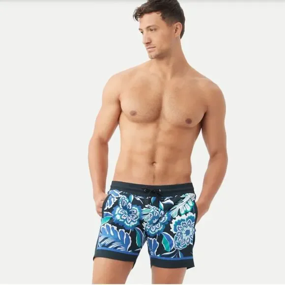 New Mr. Turk Bruce's Beach Swim Trunk Lokelani Lei Board Shorts Mens Size Medium
