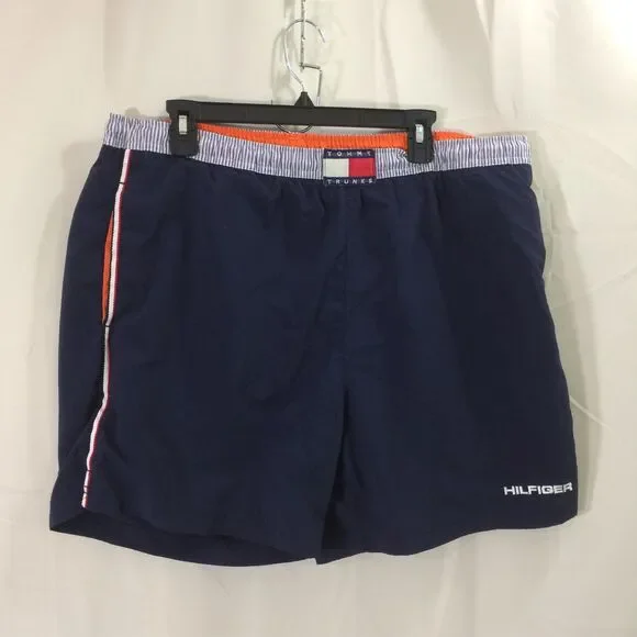 Vintage Y2K Tommy Hilfiger Tommy Trunks Swim Shorts Large Navy